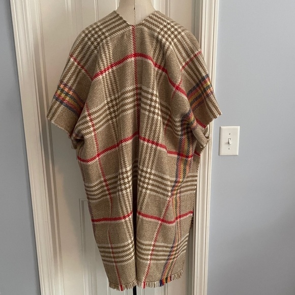 Blanket Poncho Wrap Kimono Top in Plaid ~ Do Everything in Love - Picture 2 of 7